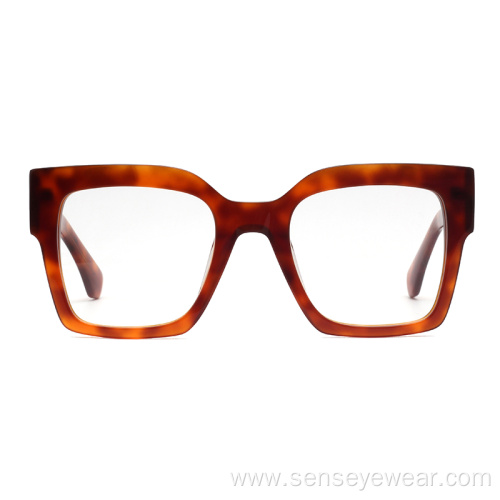 Vintage Design Oversized Bevel Acetate Glasses Frame